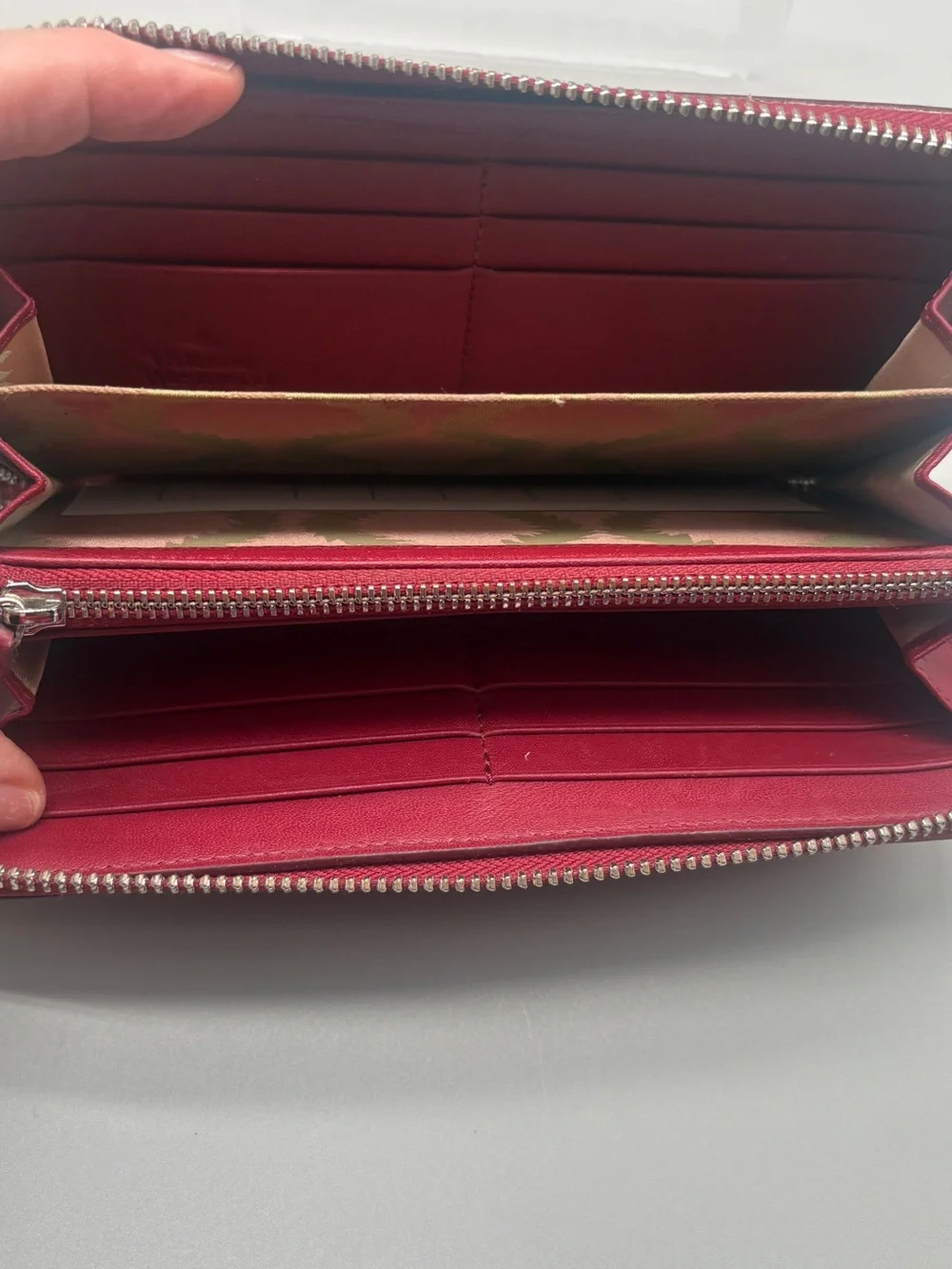 Vivienne Westwood Burgundy Zip-Around Leather Wallet with Orb Emblem